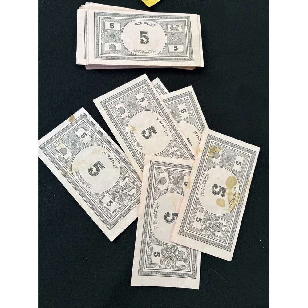 1973 Monopoly Board Game Replacement Paper Money Cash Dollars Bills Currency